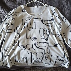 Abstract Black and White Graphic Tee